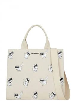 Karl Lagerfeld - Natural Ikon Top Zip Medium Tote Bag