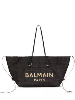 BALMAIN - Black Track Tote Bag