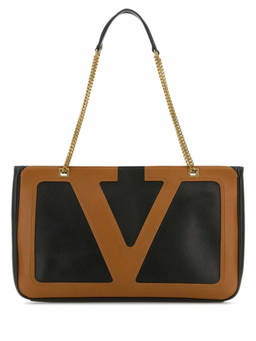 Valentino Garavani - Black Viva Superstar Top Zip Medium Tote Bag