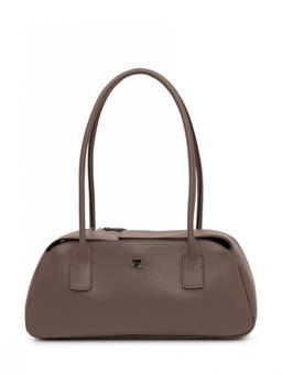 Courreges - Light Mocha Strip Medium Shoulder Bag
