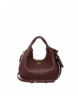 Ganni - Brown Logo Mini Hobo