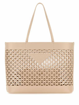 PRADA - Beige Logo Tote Bag