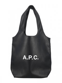 A.P.C. - Black Ninon Logo Print Tote Bag