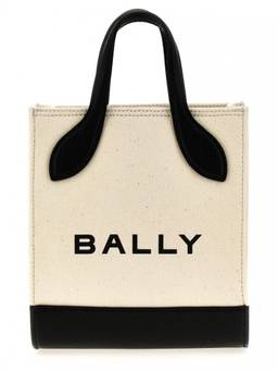 BALLY - Black White Bar Mini Keep On Shopping Bag