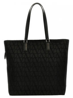 Valentino Garavani - Black Toile Iconographe Top Zip Tote Bag