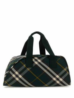 Burberry - Green Shield Check Pattern Duffle Bag