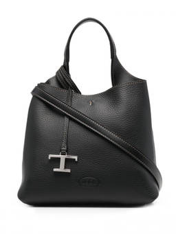 TOD'S - Black T Timeless Leather Mini Tote Bag