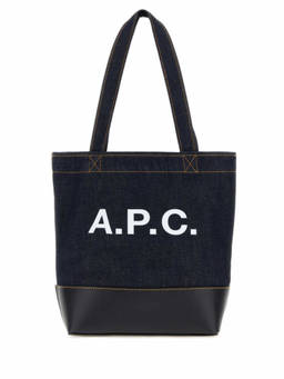 A.P.C. - Navy Blue Logo Medium Tote Bag