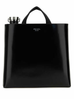 PRADA - Black Leather Tote Bag