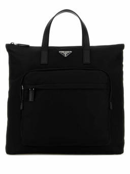 PRADA - Black Re Nylon Top Zip Tote Bag