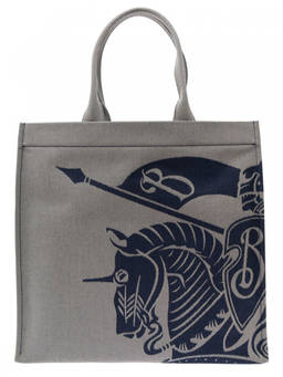 Burberry - Grey Equestrian Knight Tote Bag