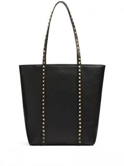 Valentino Garavani - Black Rockstud Top Zip Tote Bag