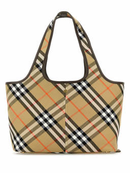 Burberry - Beige Check Small Tote Bag