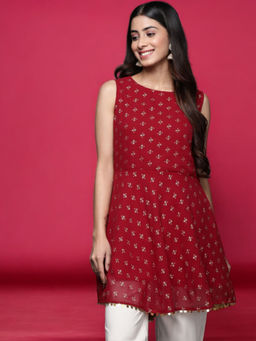 Ahalyaa - Women Ethnic Maroon Tunic