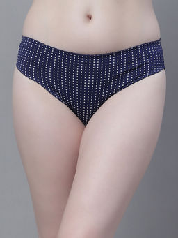 PrettyCat - Mid Waist Polka Dot Print Bikini Panty in Polyester