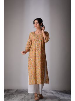 DIMPLE DESIGN STUDIO - Mustard Straight Kurta