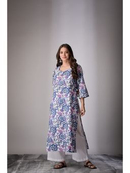 DIMPLE DESIGN STUDIO - Blue Cotton Kurta