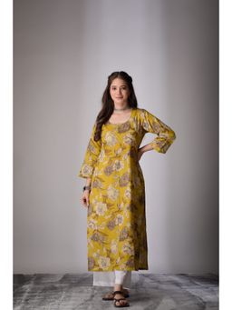 DIMPLE DESIGN STUDIO - Yellow Floral Kurta