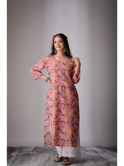 DIMPLE DESIGN STUDIO - Pink Straight Kurta