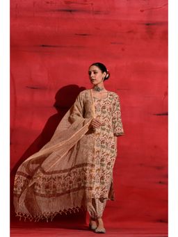 DIMPLE DESIGN STUDIO - Beige Camel Suit (Set of 3)