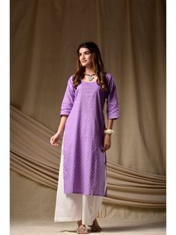 DIMPLE DESIGN STUDIO - Purple Bandhani Kurta