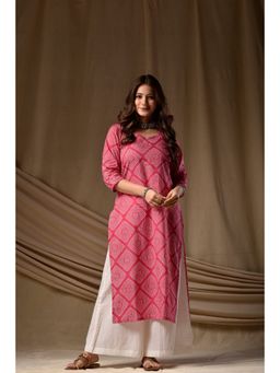 DIMPLE DESIGN STUDIO - Pink Bandhani Kurta