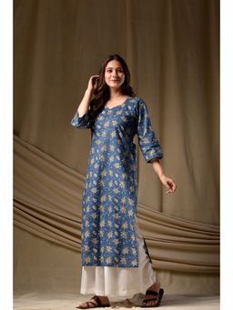 DIMPLE DESIGN STUDIO - Powder Blue Straight Kurta