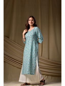DIMPLE DESIGN STUDIO - Sky Blue Straight Kurta