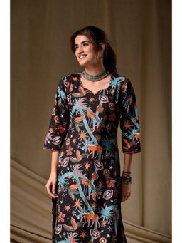 DIMPLE DESIGN STUDIO - Multicolor Abstract Straight Kurta