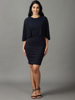 SHOWOFF - Womens Bodycon Navy Blue Embellished Mini Dress