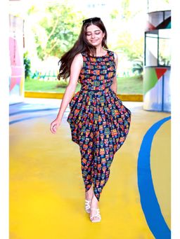 Uptownie - Multi-Color Women Maxi Printed Dhoti Jumpsuit