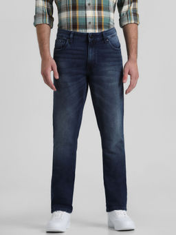 Jack & Jones - Navy Blue Glenn Slim Fit Mid Rise Stretch Jeans