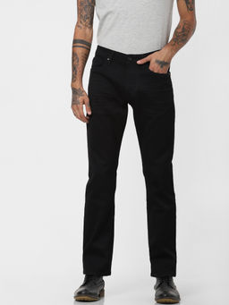 Jack & Jones - Black Clark Regular Fit Mid Rise Stretch Jeans