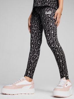 Puma - Essentials Animal Girls Black Tights
