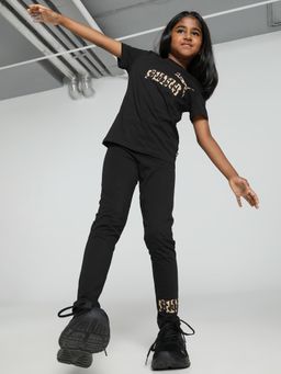 Puma - Animal Girls Black T-Shirt with Tights (Set of 2)