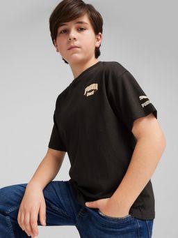 Puma - FOR THE FANBASE Graphic Boys Black T-Shirt