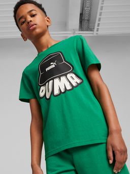 Puma - Essentials+ MID 90s Graphic Boys Green T-Shirt