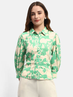 Madame - Green Floral Print Regular shirt