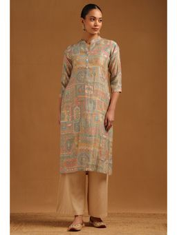 Soch - Womens Multicolour Muslin Ethnic Motifs Kurta