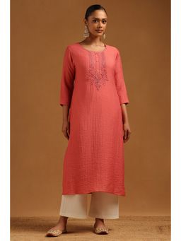 Soch - Womens Pink Desert Storm Cutdana Embellished Kurta
