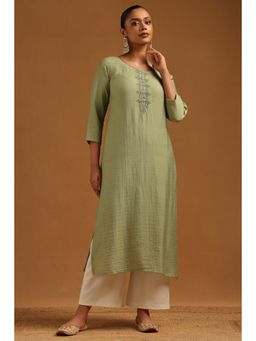 Soch - Womens Green Desert Storm Cutdana Embellished Kurta