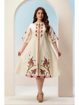 Autumnlane - Tatva Merino embroidery Cotton Dress