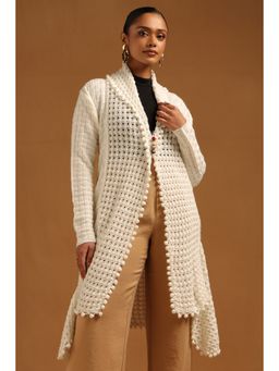 Soch - Womens White Acrylic Crochet Winter Shrug