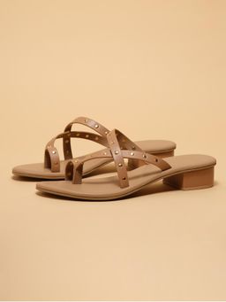 ERIDANI - Women Lunive Beige Block Heels