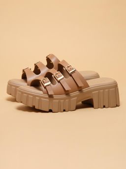 ERIDANI - Women Nicci Beige Block Heels