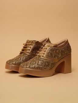 ERIDANI - Women Omya Gold Embellished Sneakers