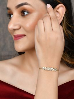 Silvermerc Designs - Women Floral American Diamond Bracelet