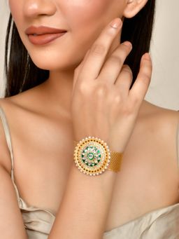 Silvermerc Designs - Women Gold Plated Kundan Bracelet