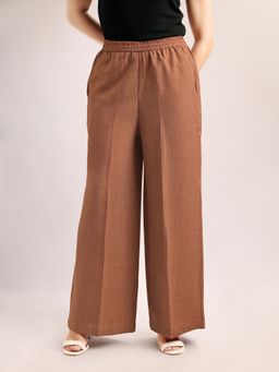 PURVAJA - Women Casual Bronze High Waist Pant