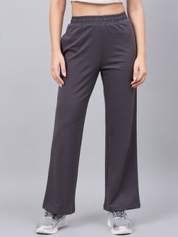 98 Degree North - Women Grey Straight Cotton Track Pant